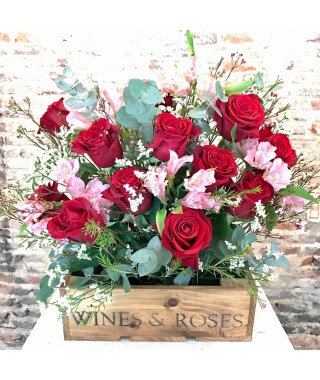Flower Box 12 Rosas Rojas